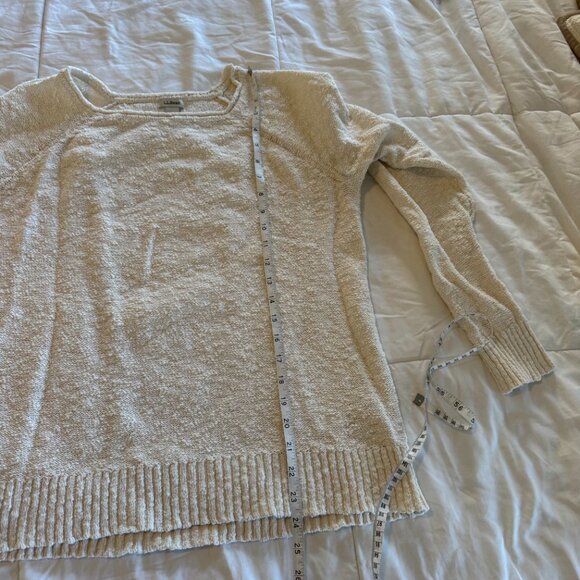 L.L. Bean Cotton Slub Rollneck Pullover in Cream - Picture 7 of 7